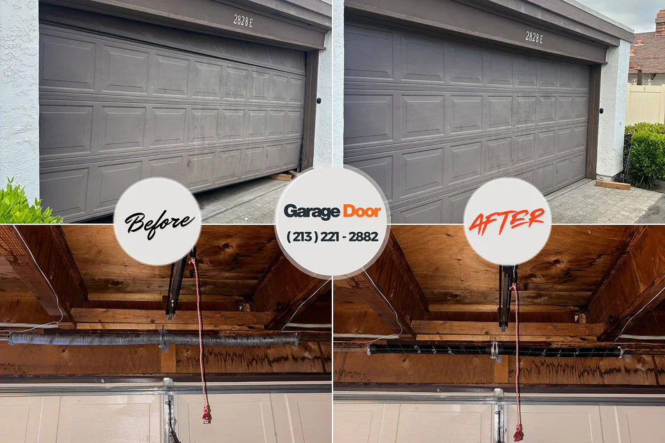 Before and after: garage door repair Skippers Corner, NC